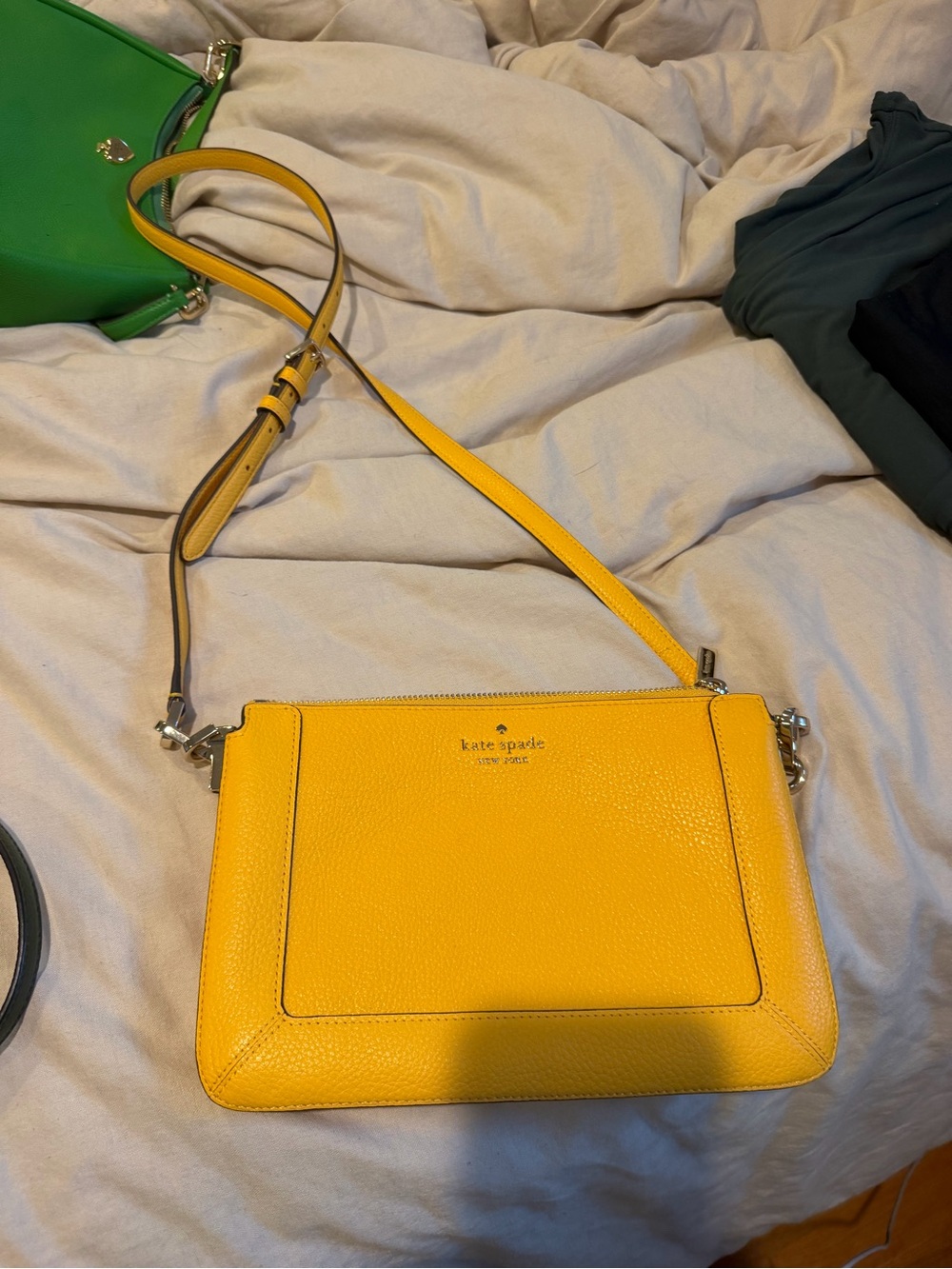 kate spade Yellow Pebbled Leather Crossbody